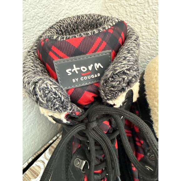 Storm by Cougar Black and Red Plaid WaterProof Snow/Rain Boots Size 9M - Picture 2 of 7